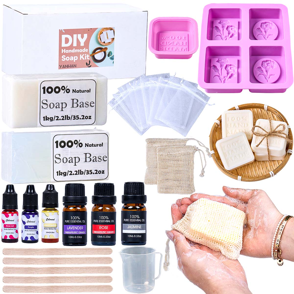 Soap Making Starter Kit - Soap Making Kit with Silicone Mold