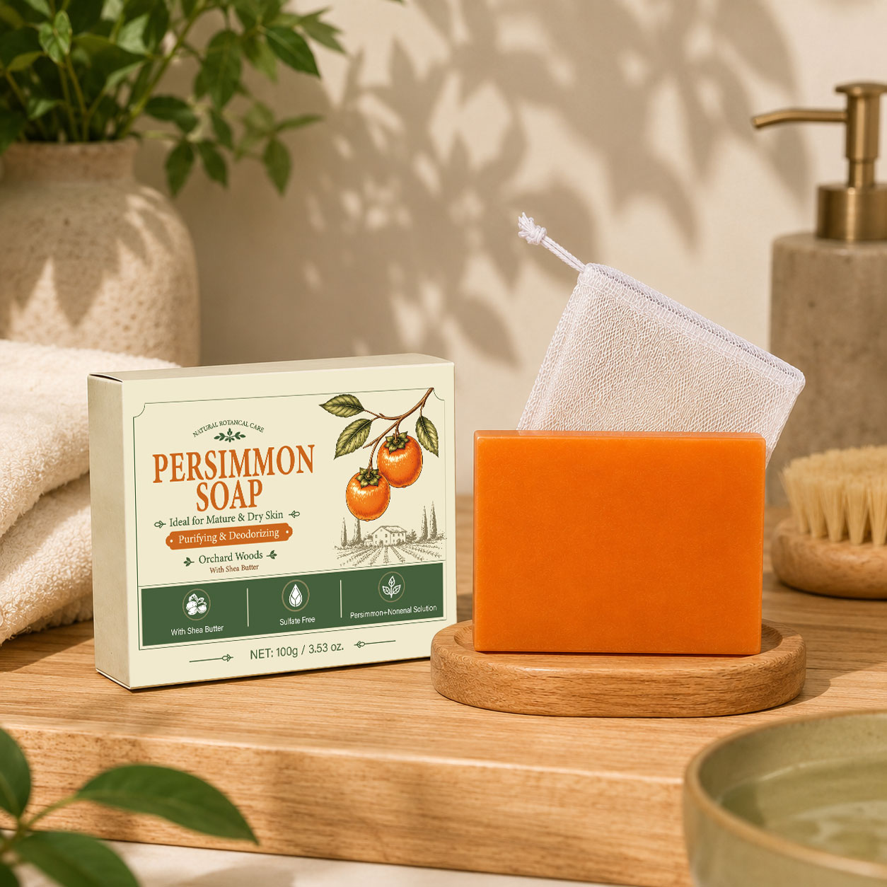 Persimmon Soap Bar For Men and - Shea Butter Raw recension och pris