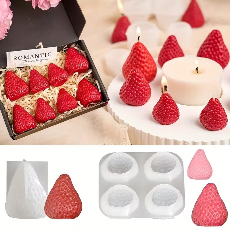 Strawberry Silicone Candle Mol - Soap Making Ins recension och pris