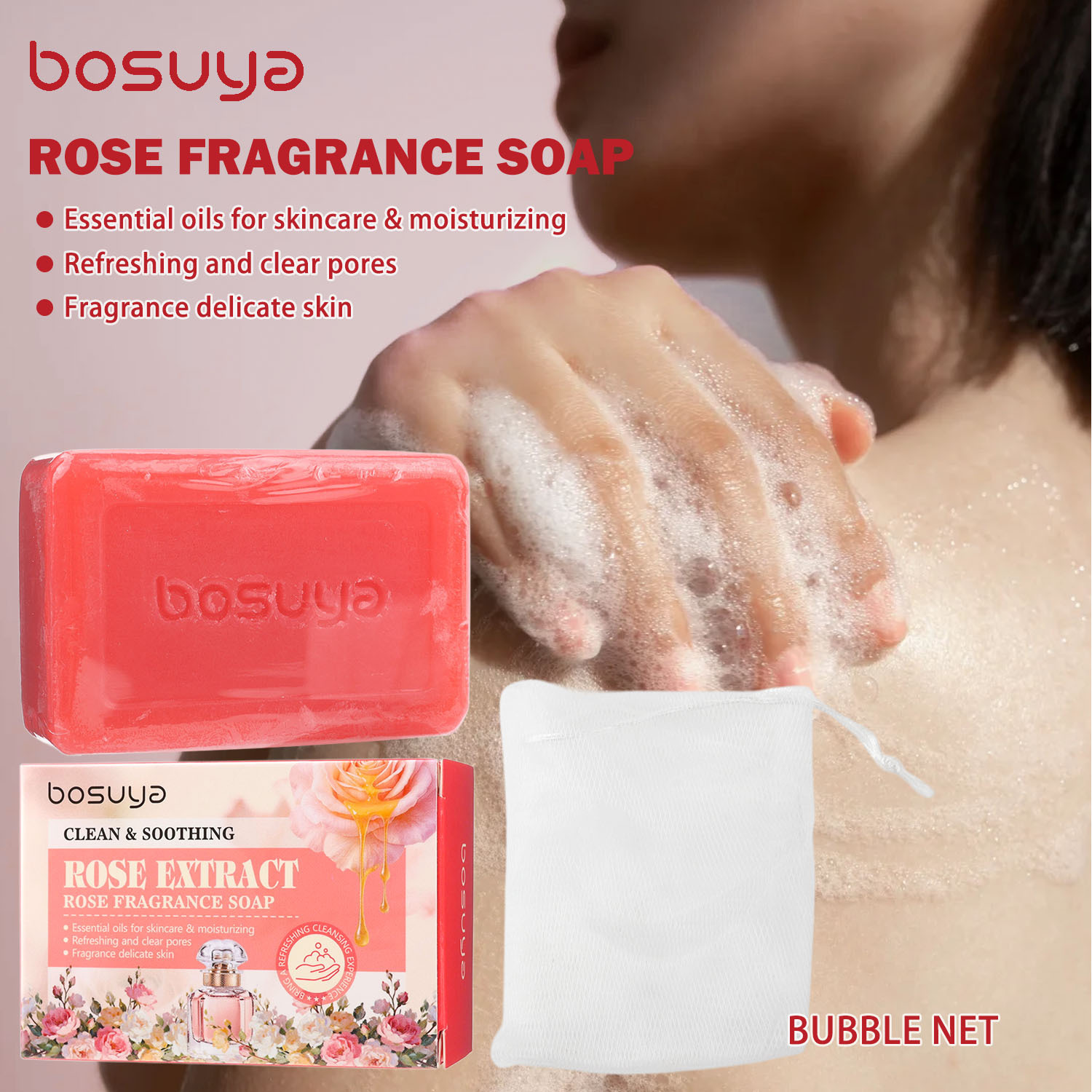 Rose soap, body and back clean - Essential Oil Soap recension och pris
